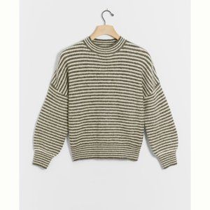 Greylin Puff-Sleeved Striped Sweater